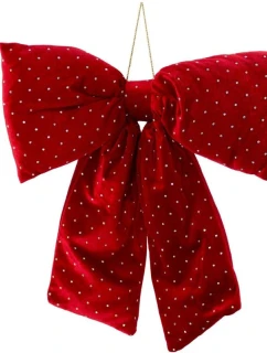 Dekorativní mašle 39x50CM červená slída