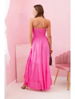 Dámské viskózové šaty s elastickým topem růžový