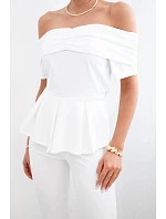 Dámský bavlněný komplet s krátkým rukávem a šortkami žlutý Dámský bavlněný komplet s krátkým rukávem a šortkami žlutý