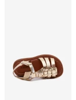 Dívčí sandály s dekorativním detailem zlaté Serina Dívčí sandály s dekorativním detailem zlaté Serina