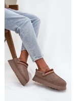 Dámské sněhule nízké s pohyblivým páskem a výšivkou na platformě tmavě béžové Lyrisse Dámské sněhule nízké s pohyblivým páskem a výšivkou na platformě tmavě béžové Lyrisse