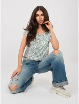 Tričko D12110M02646E pistácie Tričko D12110M02646E pistácie