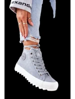 Dámské zateplené tenisky Big Star – světle modré