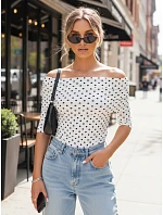 Dámská blůza BLISSE s pruhy ve světle béžové barvě FashionStreet RY2511