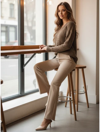 MONAVIA dámský svetr béžový FashionStreet MY2405