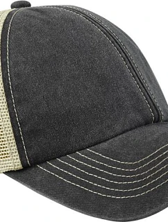 Beechfield B 672 6 panelová kšiltovka Vintage Trucker 53.0672 vintage black/stone