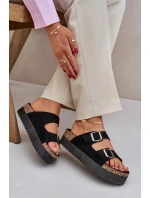 Dámské sandály na masivní platformě se sponami černé Aramia