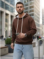 Pánská klokaní mikina s kapucí hnědá FashionStreet BX5953