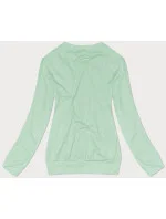 Tenká dámská tepláková mikina v pistáciové barvě se stahovacími lemy (68W05-39)