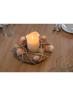 DEKORATIVNÍ GIRLANDA ŠEDÁ PRŮMĚR 24CM