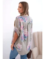 Dámská bavlněná halenka s květinovým vzorem fango