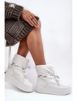 Dámské sněhule s ozdobným uvázáním bílé Siracna