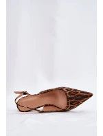 Zdobené Sandály Na Jehlách Panthera Hnědé Kemonia