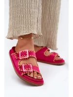 Dámské Pantofle S Přezkami A Dekorativním Obšitím Fuchsie Visley Dámské Pantofle S Přezkami A Dekorativním Obšitím Fuchsie Visley