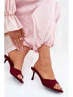 Sandály z imitace semiše na podpatku bordové Melissea