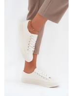 Dámské zateplené nízké tenisky Big Star – bílé