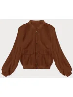 Hnědá vlněná bunda typu "bomber" (15687)