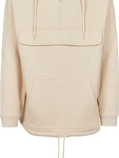 Build your Brand BY 098 Mikina s kapucí a 1/4 zipem 56.0098 sand