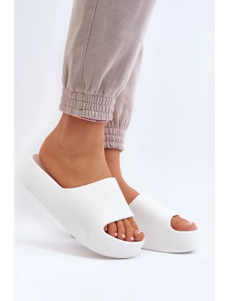 Dámské žabky na tlusté podrážce bílé Oreithano