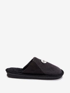 Pánské pantofle s nášivkou Černé Presine