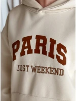 Dámská oversize mikina PARISSIA béžová FashionStreet BY1457