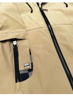 Lekko ocieplana kurtka damska z kapturem Goodlookin piaskowa (KK60413-5#)