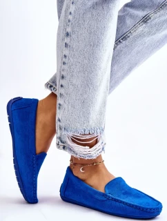 Dámské Semišové Mokasíny Modre Morreno