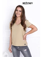 Dámské tričko Serek s krátkým rukávem hnědé - Off Pink