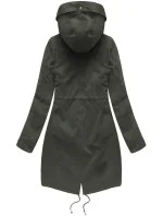 Dámská zimní bunda parka v army barvě s odepínací podšívkou a kapucí (7626BIG)