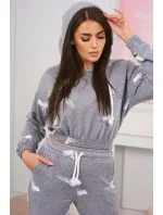 Sada s potiskem pistole šedá