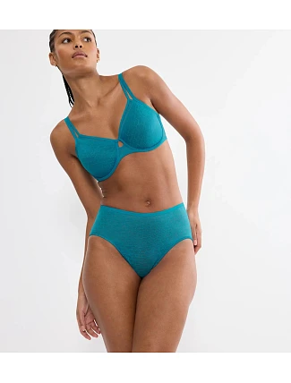 Elegantní modré krajkové maxi kalhotky pro každý den Signature Sheer Maxi EX - BLUE TRIUMPH