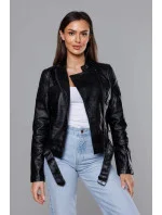 Černá bunda ramoneska se stojáčkem (HM39) Černá bunda ramoneska se stojáčkem (HM39)