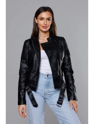 Černá bunda ramoneska se stojáčkem (HM39) Černá bunda ramoneska se stojáčkem (HM39)