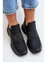 Sportovní Boty Na Platformě Kožené Černé Artiker 55C0035