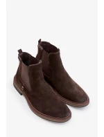 Semišové Kotníkové Boty Chelsea Pánské Big Star OO174155 Hnědé
