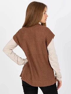 Dámská vesta D90027W90785B2 hnědá - FPrice
