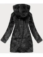 Černá dámská bunda - kožíšek s kapucí (br9746-1) Černá dámská bunda - kožíšek s kapucí (br9746-1)