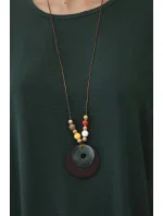 Oversized halenka s přívěskem tmavě zelená