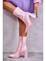 Dámské lakované kozačky Růžove Margit