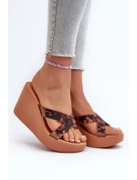 Dámské sandály na klíně 83520 Ipanema High Fashion Slide Fem Hnědé