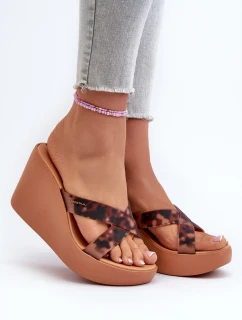 Dámské sandály na klíně 83520 Ipanema High Fashion Slide Fem Hnědé