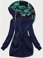 Tmavě modrá dlouhá dámská rozepínací mikina (AMG815) Tmavě modrá dlouhá dámská rozepínací mikina (AMG815)