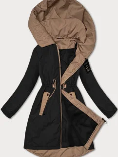 Černá dámská bunda se stahováním v pase S'West (B8352-1)