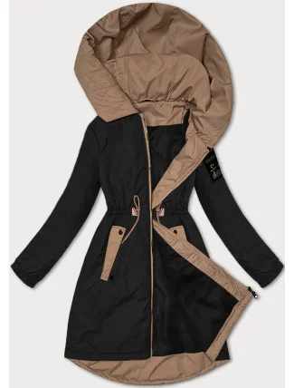 Černá dámská bunda se stahováním v pase S'West (B8352-1)