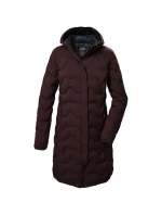 Dámská prošívaná bunda Killtec KOW 9 zimní nepromokavá bunda s kapucí dlouhá bordó (41806/447)