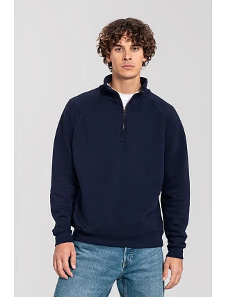 Fruit of the Loom Iconic Premium Zip Neck Sweat Těžká mikina s 1/4 zipem 16.2288 deep navy Fruit of the Loom Iconic Premium Zip Neck Sweat Těžká mikina s 1/4 zipem 16.2288 deep navy