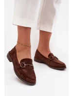 Dámské mokasiny s ozdobným detailem eko semišové Čokoládové Ambria Dámské mokasiny s ozdobným detailem eko semišové Čokoládové Ambria