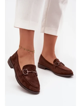 Dámské mokasiny s ozdobným detailem eko semišové Čokoládové Ambria Dámské mokasiny s ozdobným detailem eko semišové Čokoládové Ambria