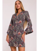 M877 Šaty s potiskem a širokými manžetami - model 1