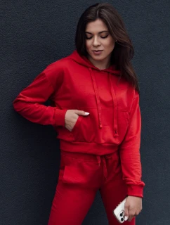 TRENDHOOD dámská mikina s kapucí červená FashionStreet BY1312